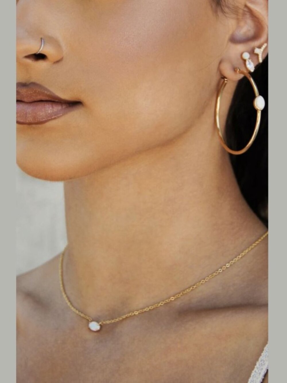 Ettika Kyocera Opal & 18kt Gold Necklace NWT
